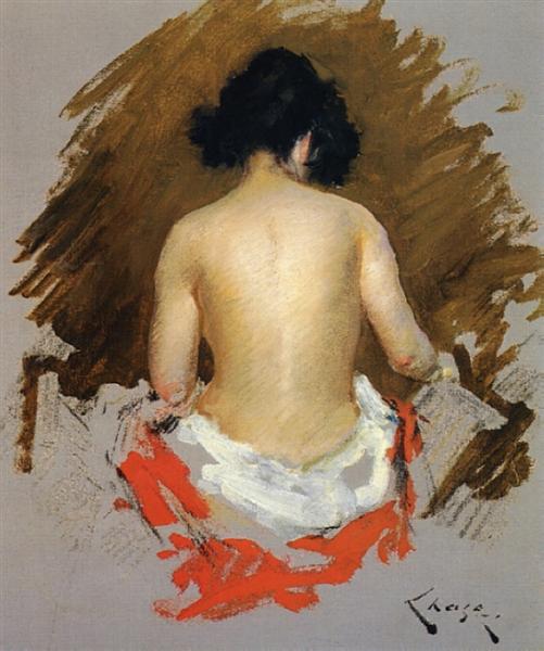 Nude by William Merritt Chase Impressionism Art dated 1888