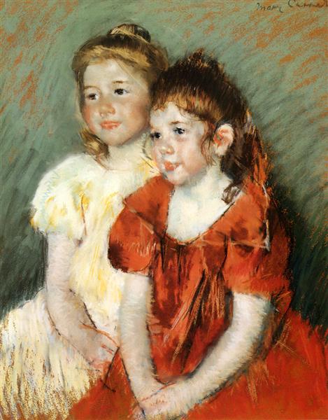 Young Girls by Mary Cassatt Impressionism Art dated 1897