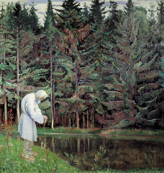 Elder (Abraham, the Servant of God) by Mikhail Nesterov Art Nouveau (Modern) Art dated 1914