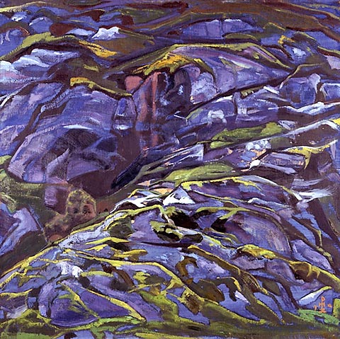 Karelian landscape. Tulola rocks. by Nicholas Roerich Symbolism Art dated 1918