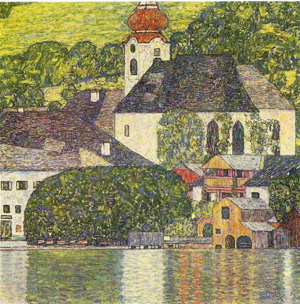 Church in Unterach on the Attersee by Gustav Klimt Art Nouveau (Modern) Art dated 1916