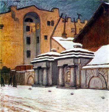 A nook of Petersburg by Mstislav Dobuzhinsky Symbolism Art dated 1904