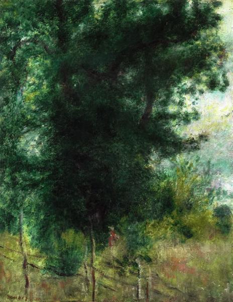 A Fence in the Forest by Pierre-Auguste Renoir Impressionism Art dated 1878