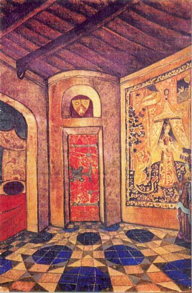 Room of queen Anna by Nicholas Roerich Art Nouveau (Modern) Art dated 1913