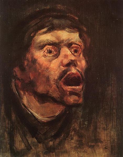 Head of a Tramp by Laszlo Mednyanszky Expressionism Art dated 1896