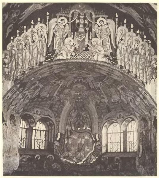 Internal painting of the church in Talashkino by Nicholas Roerich Art Nouveau (Modern) Art dated 1914