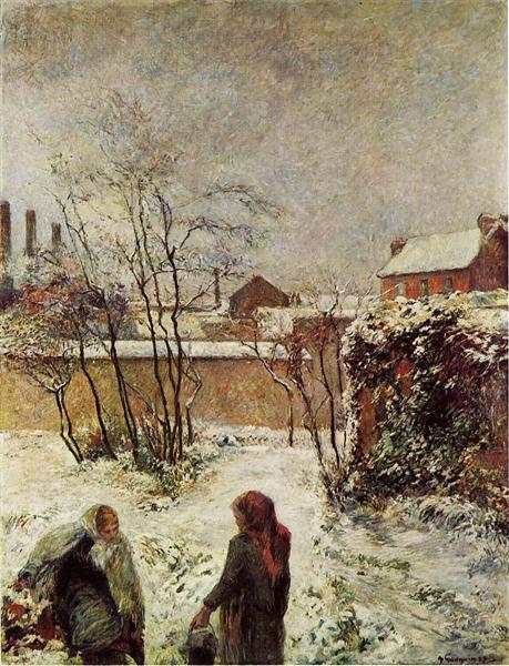 The garden in winter, rue Carcel by Paul Gauguin Impressionism Art dated 1883