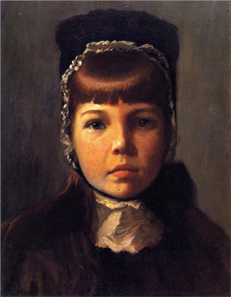 Margaret with a Bonnet by Lilla Cabot Perry Impressionism Art dated 1890