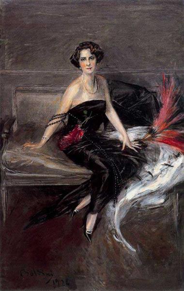 The Marquesa de Pinar del Rio by Giovanni Boldini Realism Art dated 1924