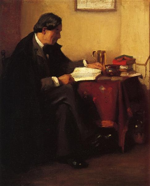 Portrait of Elbert Hubbard (The Roycrafter) by William Merritt Chase Impressionism Art dated 1902