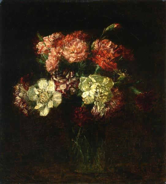 Carnations by Henri Fantin-Latour Realism Art dated 1899