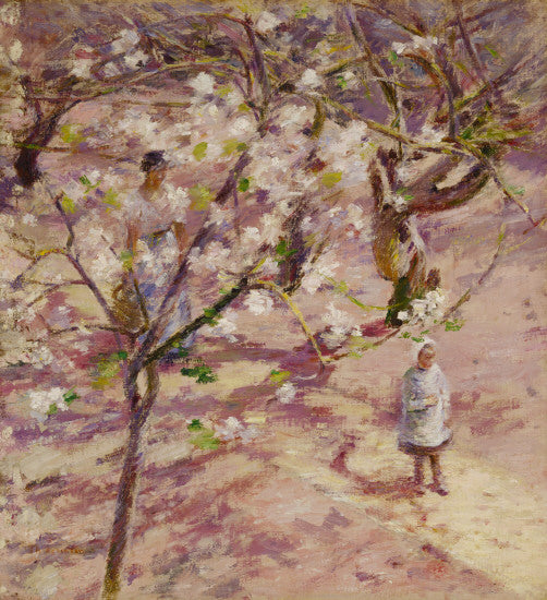 Blossoms at Giverny by Theodore Robinson Impressionism Art dated 1893