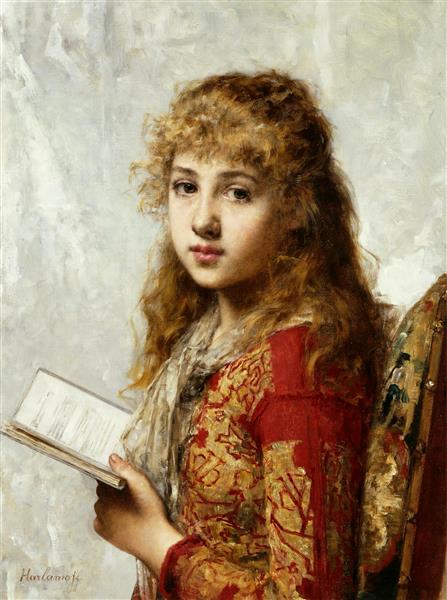 Contemplation by Alexei Harlamoff Realism Art