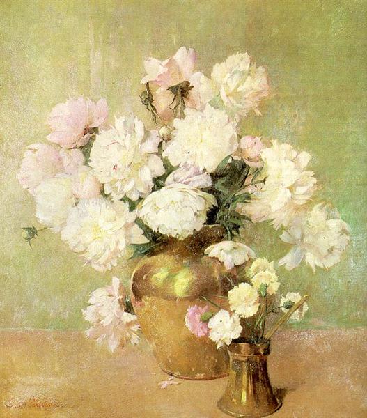 Peonies by Emil Carlsen Impressionism Art