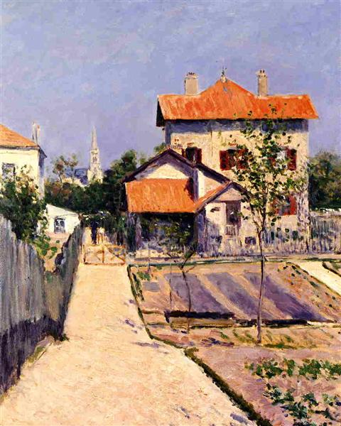 The Artist&#39;s House at Yerres by Gustave Caillebotte Impressionism Art dated 1882