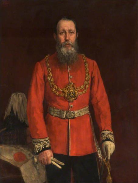 Joshua Walmsley Radcliffe, Mayor of Oldham by James Charles Realism Art dated 1887