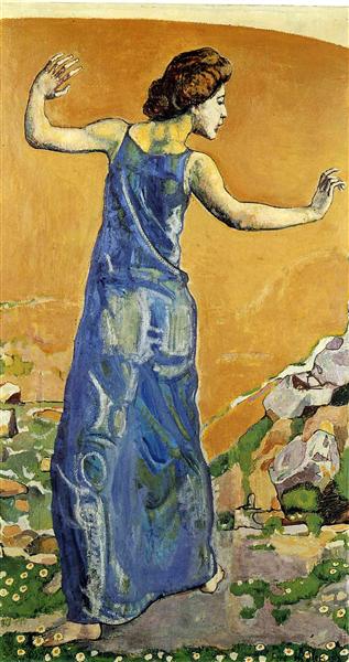 Joyous Woman by Ferdinand Hodler Art Nouveau (Modern) Art