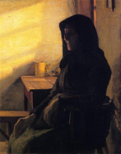 A Blind Woman in Her Room by Anna Ancher Impressionism Art dated 1883