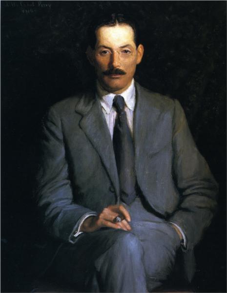 Edwin Arlington Robinson by Lilla Cabot Perry Impressionism Art dated 1916