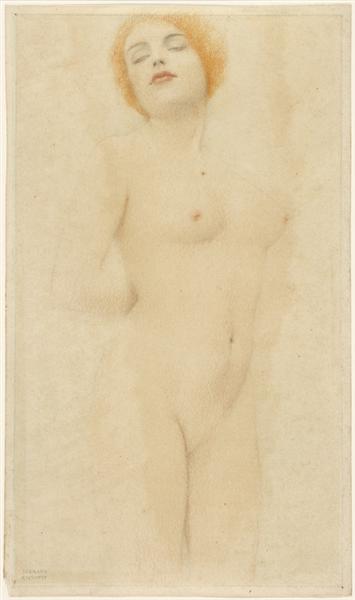 Aktstudie by Fernand Khnopff Symbolism Art dated 1912