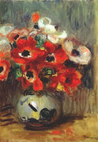 Anemones by Pierre-Auguste Renoir Impressionism Art dated 1905