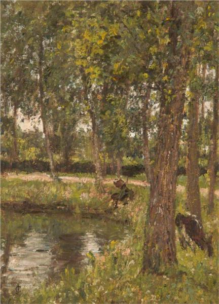 A Glade by James Charles Impressionism Art