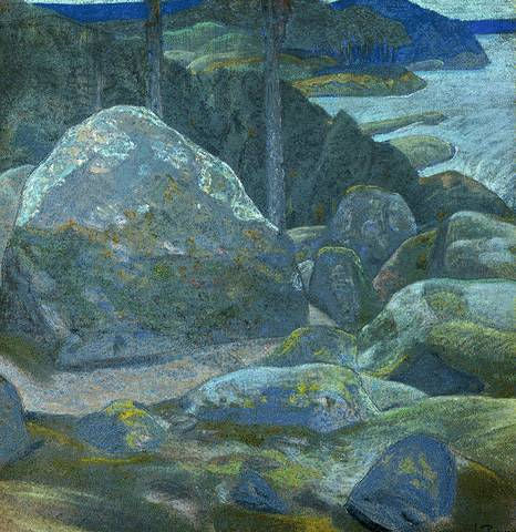 Hoary Finland by Nicholas Roerich Art Nouveau (Modern) Art dated 1907