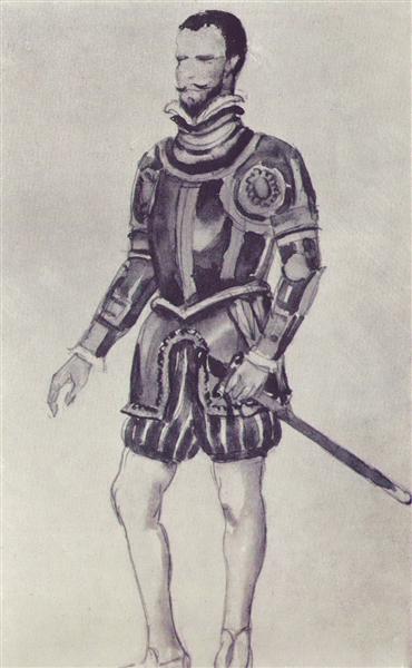 Sketch for Glinka&#39;s opera &quot;Ivan Susanin&quot;. Guest by Konstantin Yuon Art Nouveau (Modern) Art dated 1944