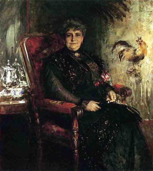 Portrait of Mme. E.H. Bensel by William Merritt Chase Impressionism Art dated 1912