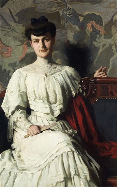 Portrait of Marthe Hientz by Thomas Pollock Anshutz Realism Art dated 1906