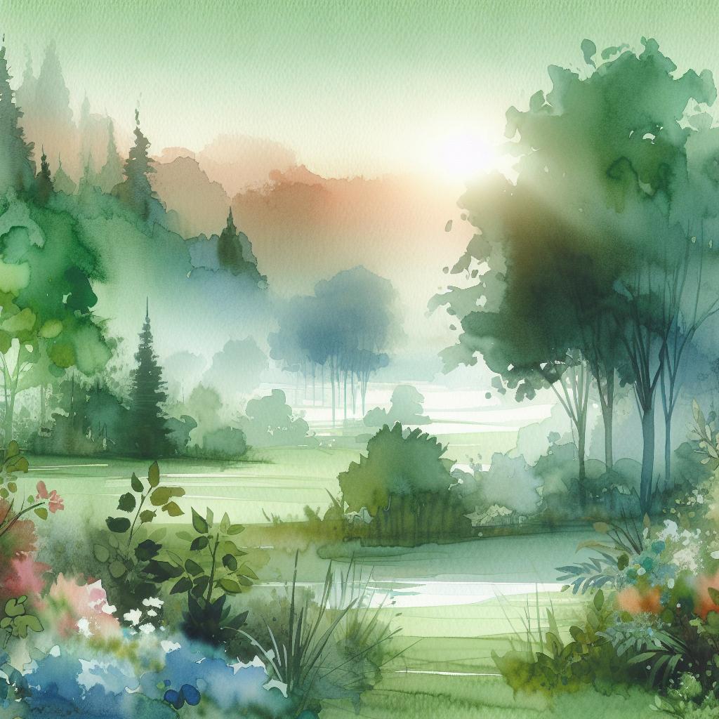 Serenus Virenti Vista - Majestic Verdant Landscape Art