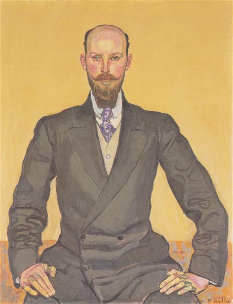 Portrait of Willy Russ by Ferdinand Hodler Art Nouveau (Modern) Art dated 1911