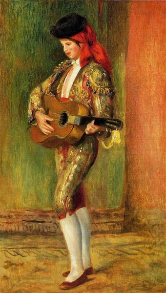 Young Guitarist Standing by Pierre-Auguste Renoir Impressionism Art dated 1897