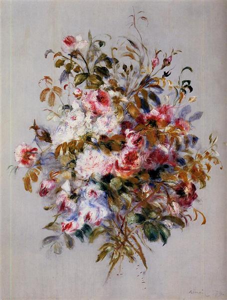 A Bouquet of Roses by Pierre-Auguste Renoir Impressionism Art dated 1879