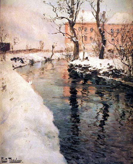 A River in the Winter by Frits Thaulow Realism Art