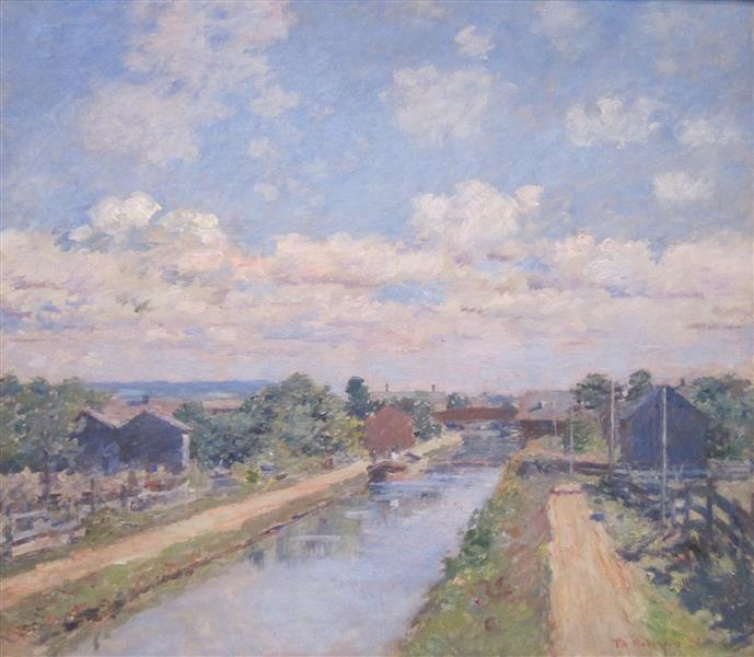 Port Ben, Delaware and Hudson Canal by Theodore Robinson Impressionism Art dated 1893