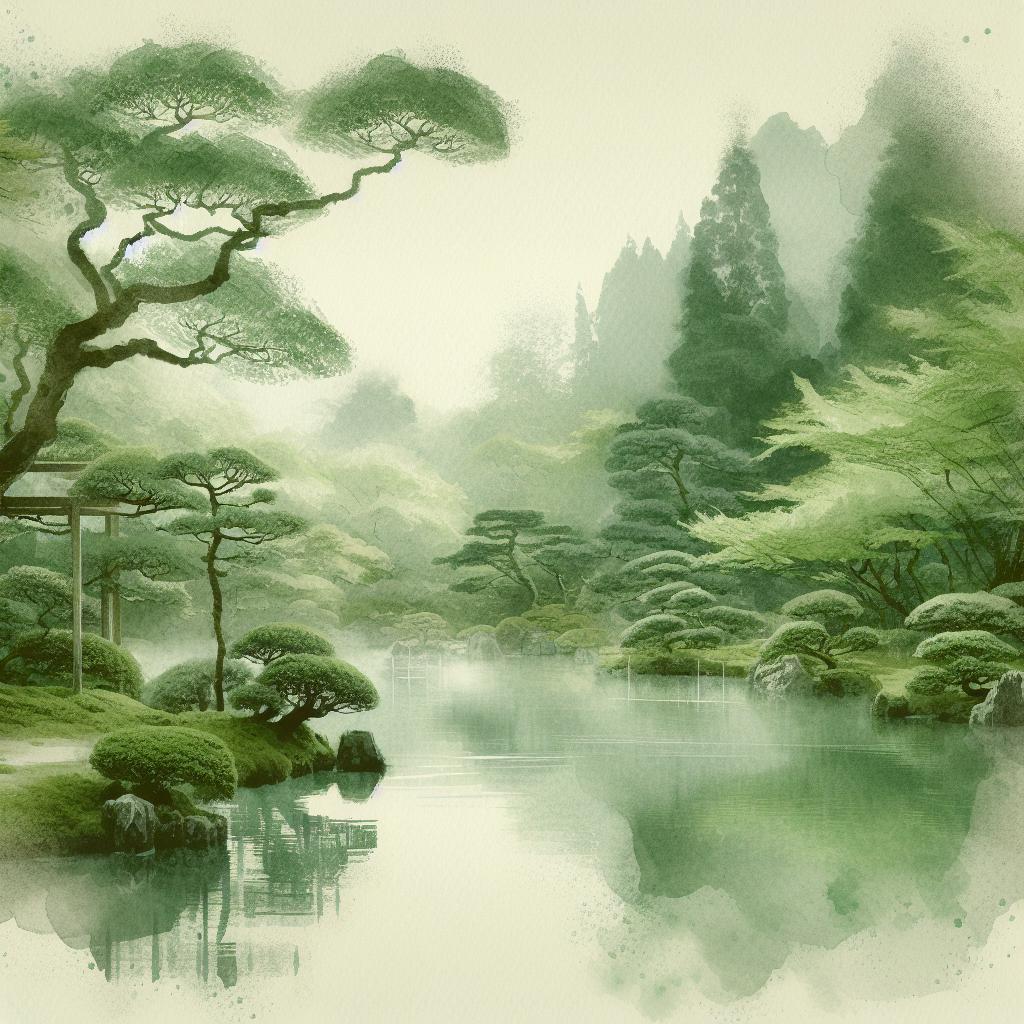 Serenus Verdantis Japanese Watercolor