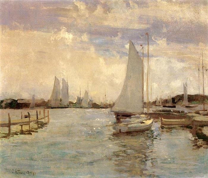 Gloucester Harbor by John Henry Twachtman Impressionism Art