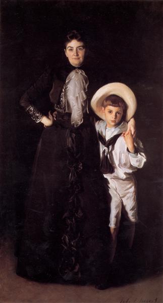 Mrs. Edward L. Davis and Her Son Livingston by John Singer Sargent Realism Art dated 1890