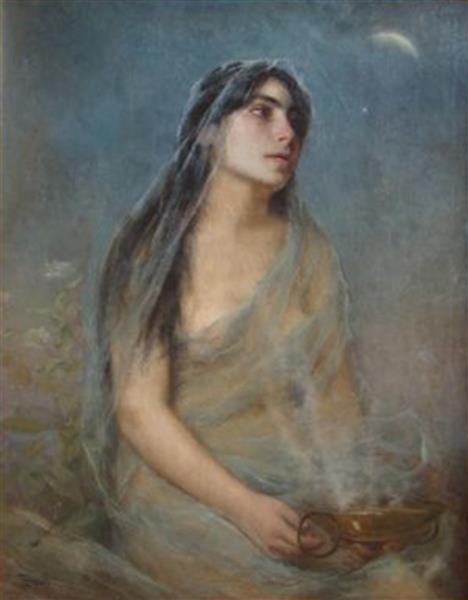 Girl with veil by Joan Brull Art Nouveau (Modern) Art