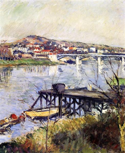 The Argenteuil Bridge by Gustave Caillebotte Impressionism Art dated 1893