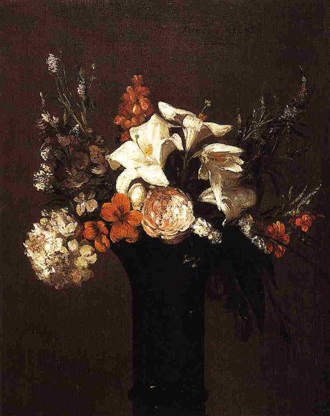 Flowers by Henri Fantin-Latour Realism Art dated 1862