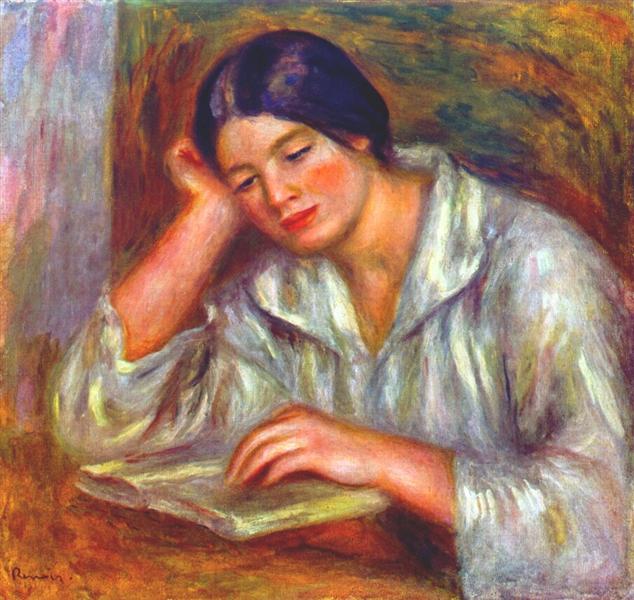 Woman in white by Pierre-Auguste Renoir Impressionism Art dated 1916