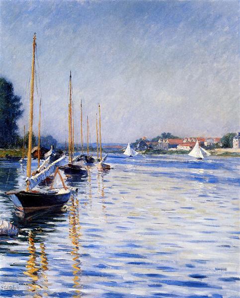 Boats on the Seine at Argenteuil by Gustave Caillebotte Impressionism Art dated 1892