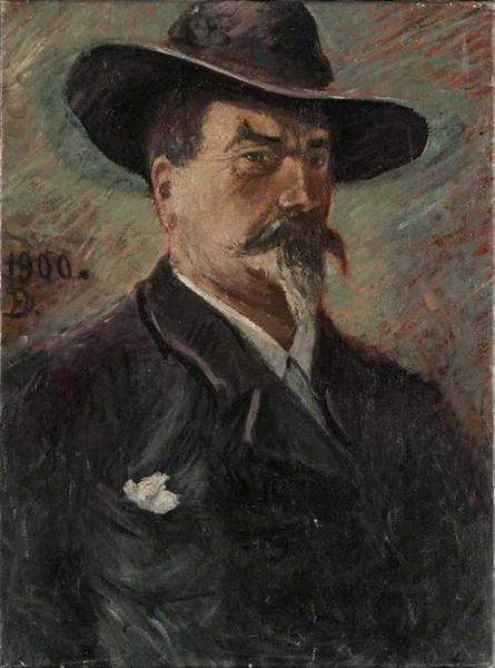 Self-Portrait by Karl Edvard Diriks Impressionism Art dated 1900