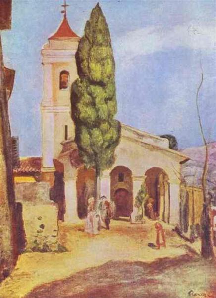 A Church at Cagnes by Pierre-Auguste Renoir Impressionism Art