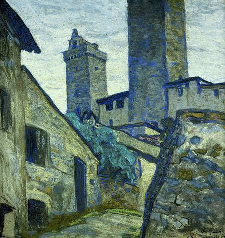 San Gimignano by Nicholas Roerich Art Nouveau (Modern) Art dated 1906