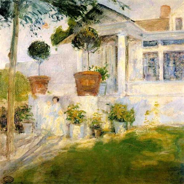 The Portico by John Henry Twachtman Impressionism Art dated 1899