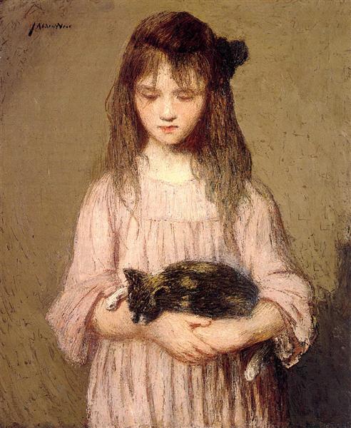 Little Lizie Lynch by Julian Alden Weir Impressionism Art dated 1910