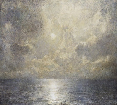 Moonlit Seascape by Emil Carlsen Impressionism Art dated 1909